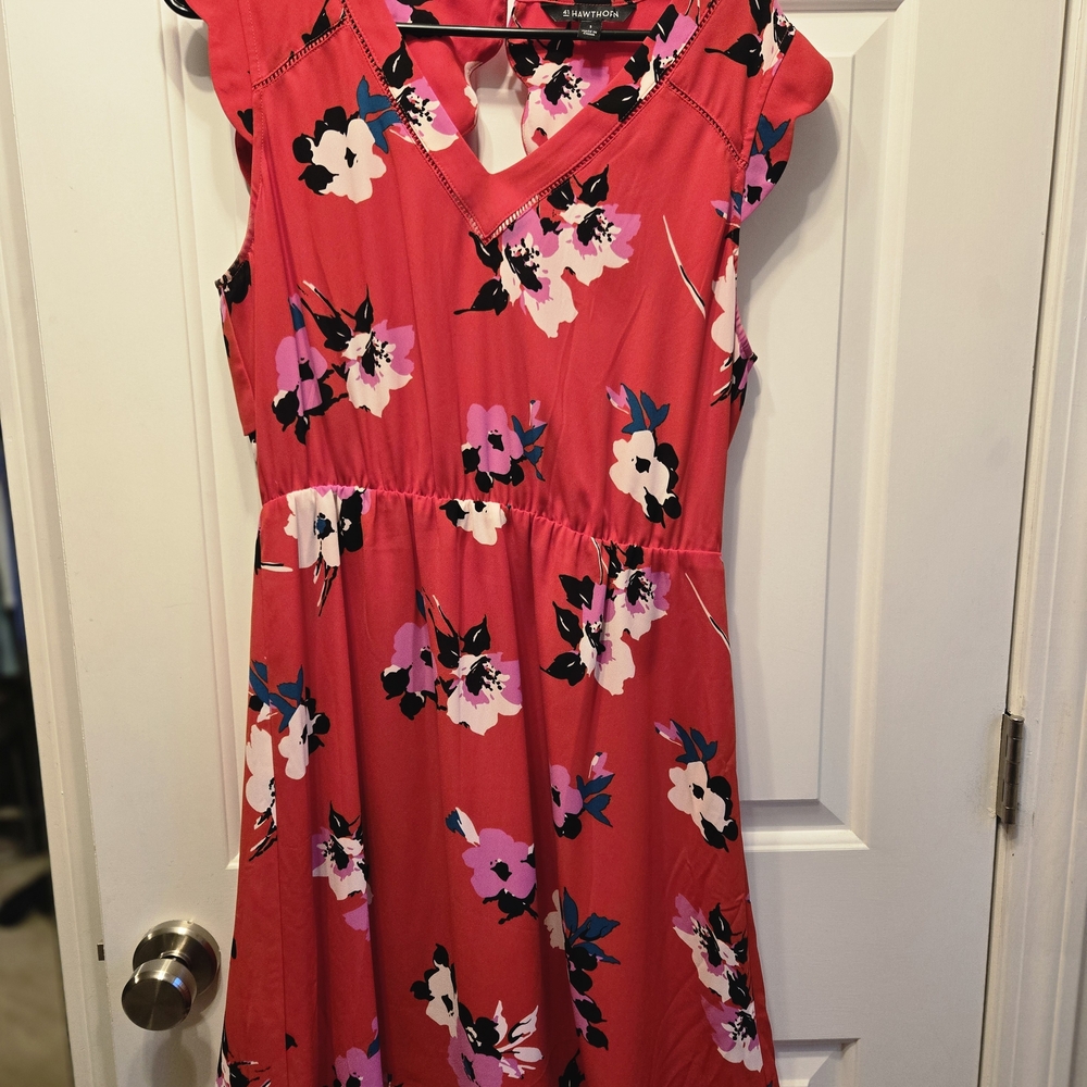 41 Hawthorn Red Floral Casual Dress